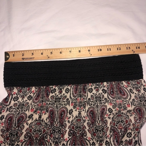 Gypsy Maxi Skirt Size Large Paisley Gauzy Black Red Boho Festival Summer Beach - Picture 4 of 8